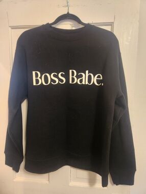 Brunette The Label Black Crewneck Knit Top